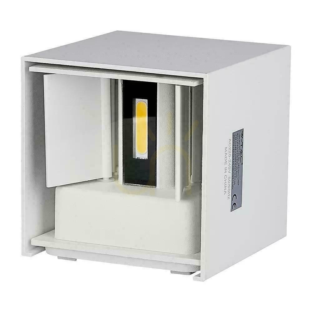 Aussicht V-TAC 5W Wandleuchte Top Down Verstellbar Weiß Quadratisch IP65 Bridgelux VT-759-W 4000K 700lm V-TAC 5W Wandleuchte Top Down Verstellbar Weiß Quadratisch IP65 Bridgelux VT-759-W 4000K 700lm