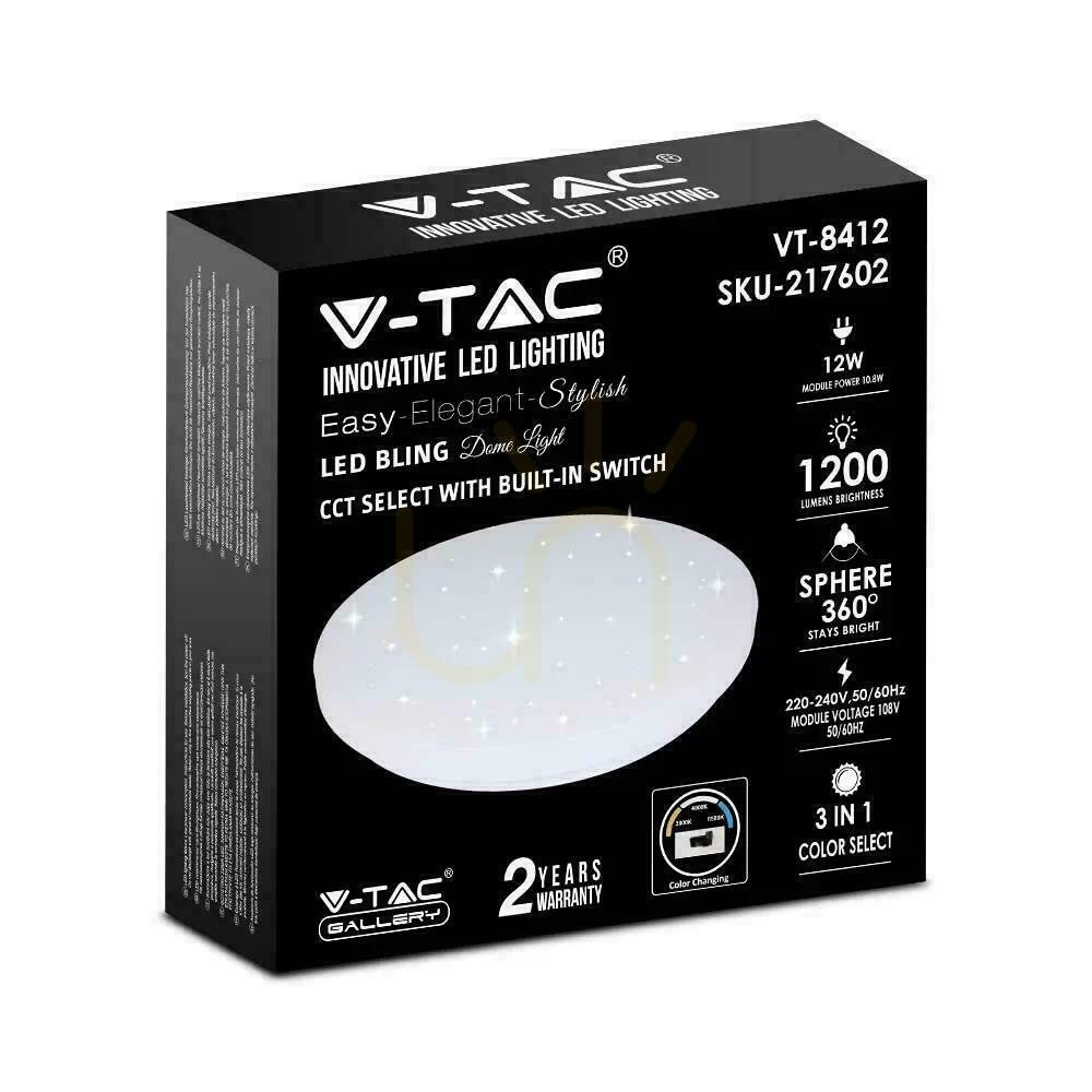 Anzeige Plafond V-TAC 12W Sterne Farbwechsel CCT fi.255 VT-8412-S-N 3000K-6400K 1200lm Plafond V-TAC 12W Sterne Farbwechsel CCT fi.255 VT-8412-S-N 3000K-6400K 1200lm
