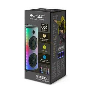 V-TAC Tragbarer Lautsprecher 600W Mikrofon Fernbedienung BT USB TF FM AUX TWS KARAOKE VT-6000W. small 4