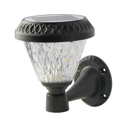 Prüfen V-TAC Solar Garten Wandlampe mit Fernbedienung 3in1 IP44 Schwarz Rund VT-969 3000K-4000K-6400K 75 3 Jahre Garantie
