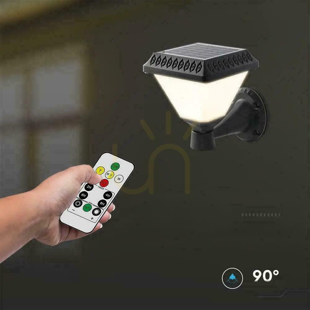 Aussicht V-TAC Solar Garten Wandlampe mit Fernbedienung 3in1 IP44 Schwarz Square VT-972 3000K-4000K-6400K 75 3 Jahre Garantie V-TAC Solar Garten Wandlampe mit Fernbedienung 3in1 IP44 Schwarz Square VT-972 3000K-4000K-6400K 75 3 Jahre Garantie
