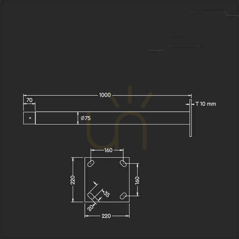 Zeige V-TAC Gartenleuchte Mast 3mb fi70-75 VT-45W VT-65W SKU 5150 5151 5152 5153 V-TAC Gartenleuchte Mast 3mb fi70-75 VT-45W VT-65W SKU 5150 5151 5152 5153
