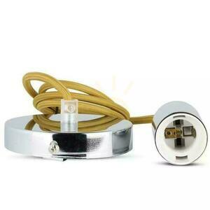 V-TAC Pendelleuchte Chrom Metall Beige Draht VT-7338-BE 5 Jahre Garantie small 1