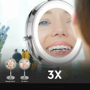 V-TAC Tragbarer Spiegel 3W LED Badezimmer Makeup 4xAAA fi.17CM Chrom VT-7572 6400K 30lm small 3