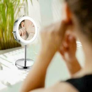 V-TAC Tragbarer Spiegel 3W LED Badezimmer Makeup 4xAAA fi.17CM Chrom VT-7572 6400K 30lm small 6