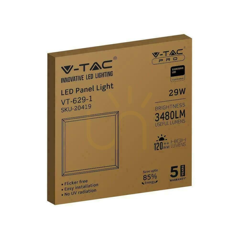 Aussicht LED-Panel V-TAC 29W 600x600 SAMSUNG CHIP 120Lm/W VT-629-1 4000K 3480lm 5 Jahre Garantie LED-Panel V-TAC 29W 600x600 SAMSUNG CHIP 120Lm/W VT-629-1 4000K 3480lm 5 Jahre Garantie