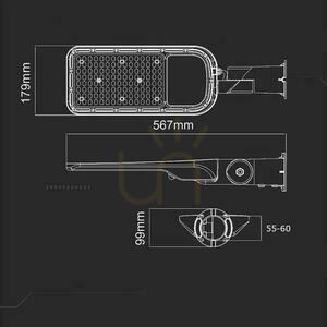V-TAC SAMSUNG CHIP verstellbare LED-Straßenleuchte 100W 120Lm/W VT-139ST 6500K 11000lm 5 Jahre Garantie small 7