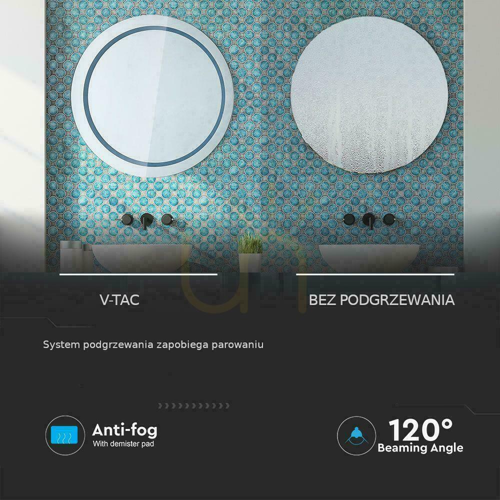 Aussicht V-TAC Mirror 25W LED Anty Pair Rund 60cm IP44 In Touch CCT Farbe 3in1 VT-8602 3W1 85lm V-TAC Mirror 25W LED Anty Pair Rund 60cm IP44 In Touch CCT Farbe 3in1 VT-8602 3W1 85lm