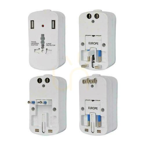 Prüfen Universal-Reiseadapter mit Sicherheit 2xUSB 2A V-TAC