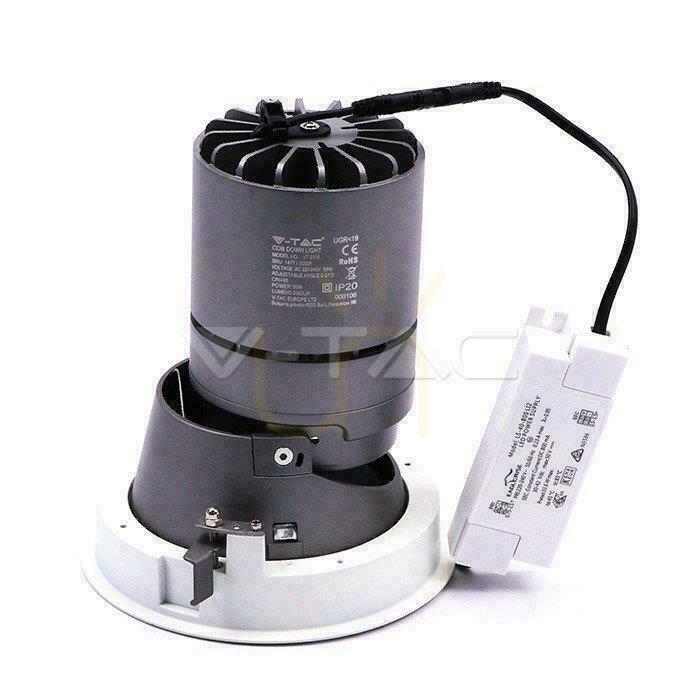 Aussicht LED-Downlight V-TAC 35W COB CREE CRI95+ UGR19 24st VT-2936 4000K 2300lm 5 Jahre Garantie LED-Downlight V-TAC 35W COB CREE CRI95+ UGR19 24st VT-2936 4000K 2300lm 5 Jahre Garantie