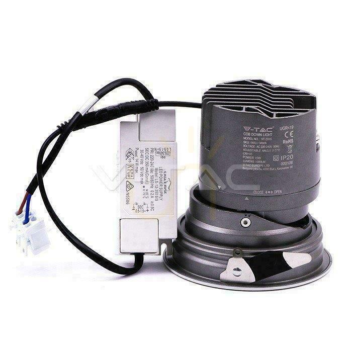 Zeige LED-Downlight V-TAC 6W COB CREE CRI95+ UGR19 24st VT-2907 3000K 400lm 5 Jahre Garantie LED-Downlight V-TAC 6W COB CREE CRI95+ UGR19 24st VT-2907 3000K 400lm 5 Jahre Garantie