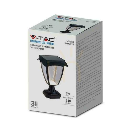 Prüfen Solar V-TAC 2W LED Gartenmast IP44 25cm VT-983 3000K+6000K 110lm 3 Jahre Garantie