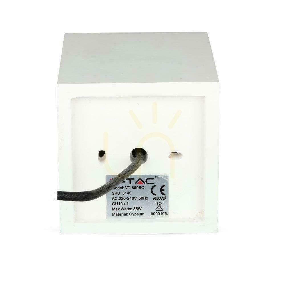 Prüfen V-TAC GIPS BETON GU10 Aufputz Quadratisch Weiß/Schwarz VT-860-GB 5 Jahre Garantie V-TAC GIPS BETON GU10 Aufputz Quadratisch Weiß/Schwarz VT-860-GB 5 Jahre Garantie