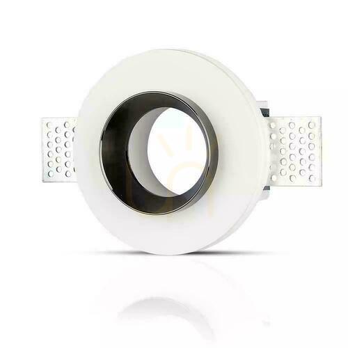 Prüfen V-TAC VT-866-BRD Einbauleuchte GU10 aus Gips, weiß mit schwarzem Ring, 100 mm