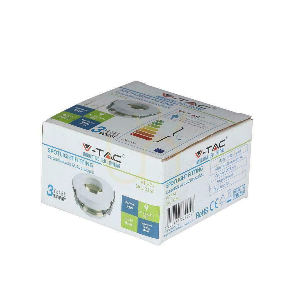 Vorschau Mesh V-TAC GU10 Asymmetrisch Vertieft Weiß/Gold Rund VT-874-WG 3 Jahre Garantie Mesh V-TAC GU10 Asymmetrisch Vertieft Weiß/Gold Rund VT-874-WG 3 Jahre Garantie