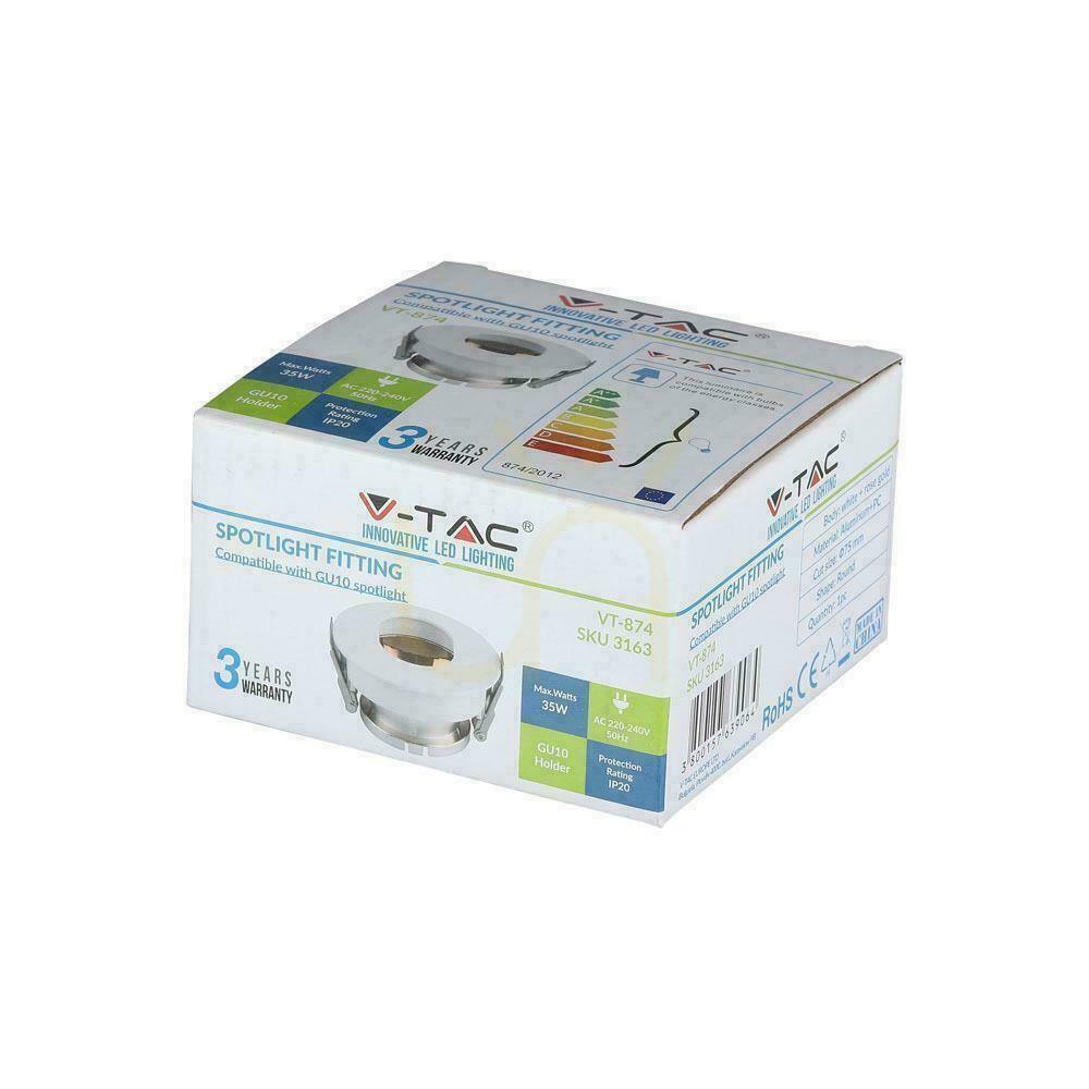 Vorschau V-TAC GU10 Asymmetrische Mascheneinbauleuchte Weiß/Rosa Gold Rund VT-874-WR 3 Jahre Garantie V-TAC GU10 Asymmetrische Mascheneinbauleuchte Weiß/Rosa Gold Rund VT-874-WR 3 Jahre Garantie