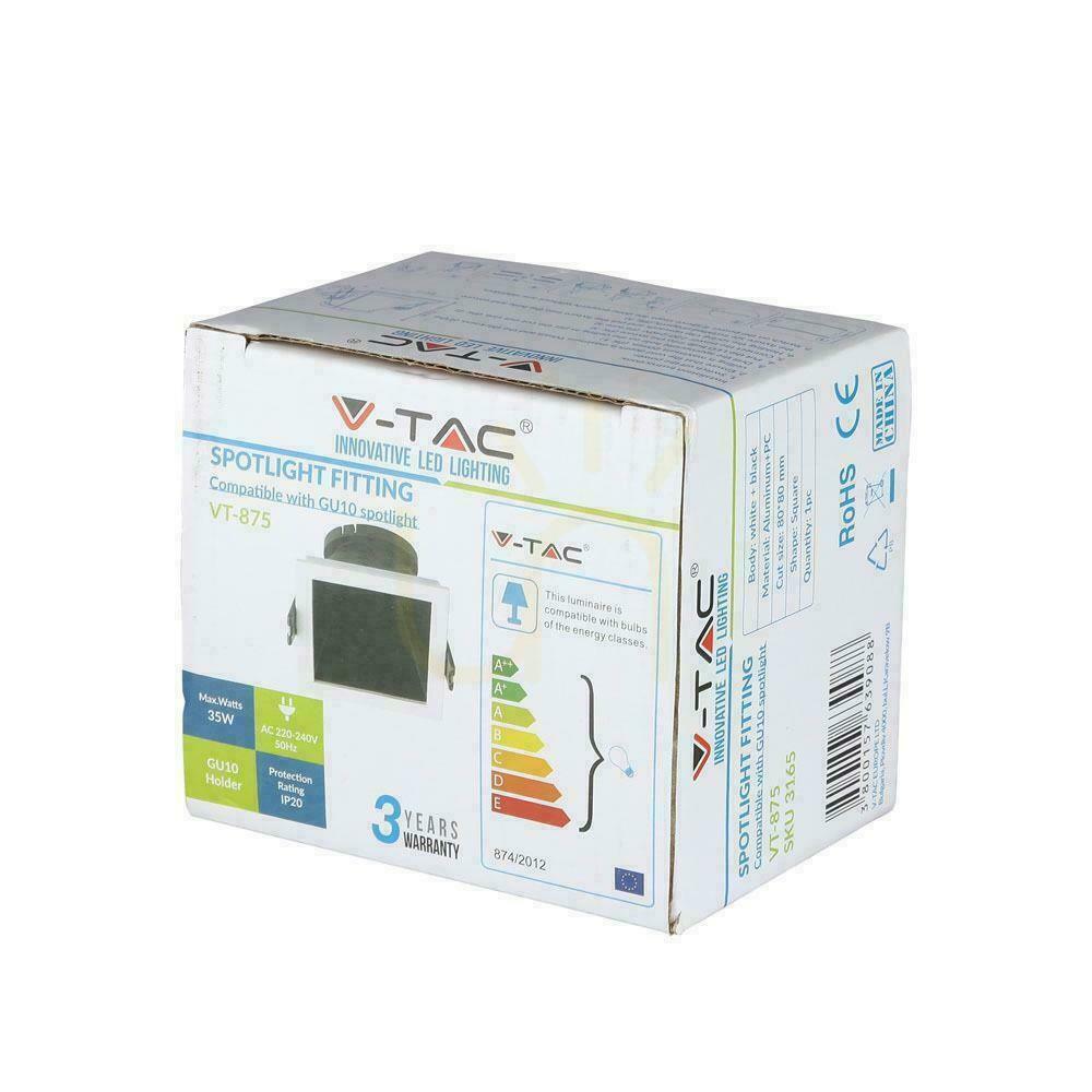 Zeige V-TAC GU10 Recessed Mesh Weiß/Schwarz Quadratisch VT-875-WB 3 Jahre Garantie V-TAC GU10 Recessed Mesh Weiß/Schwarz Quadratisch VT-875-WB 3 Jahre Garantie