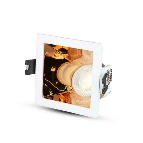 Prüfen V-TAC GU10 Recessed Mesh Weiß/Rosa Gold Square VT-875-WR 3 Jahre Garantie