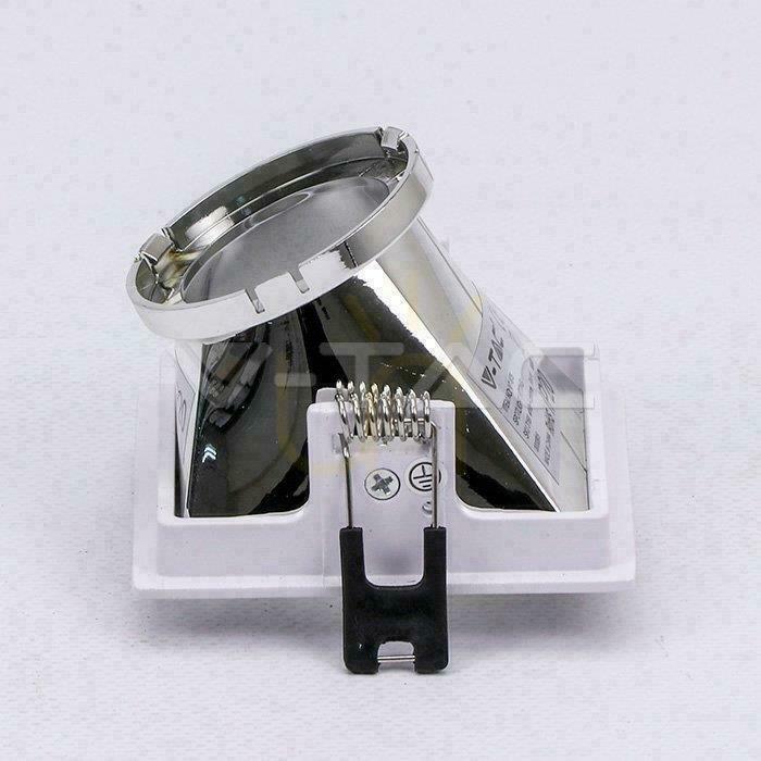 Aussicht V-TAC GU10 Recessed Mesh Weiß/Chrom Quadratisch VT-875-WC 3 Jahre Garantie V-TAC GU10 Recessed Mesh Weiß/Chrom Quadratisch VT-875-WC 3 Jahre Garantie