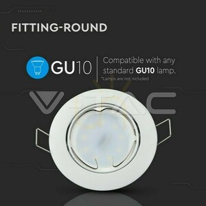 V-TAC VT-779 GU10 Einbaurahmen rund, schwenkbar, weiß, Ø82 mm, Ausschnitt 74 mm small 8