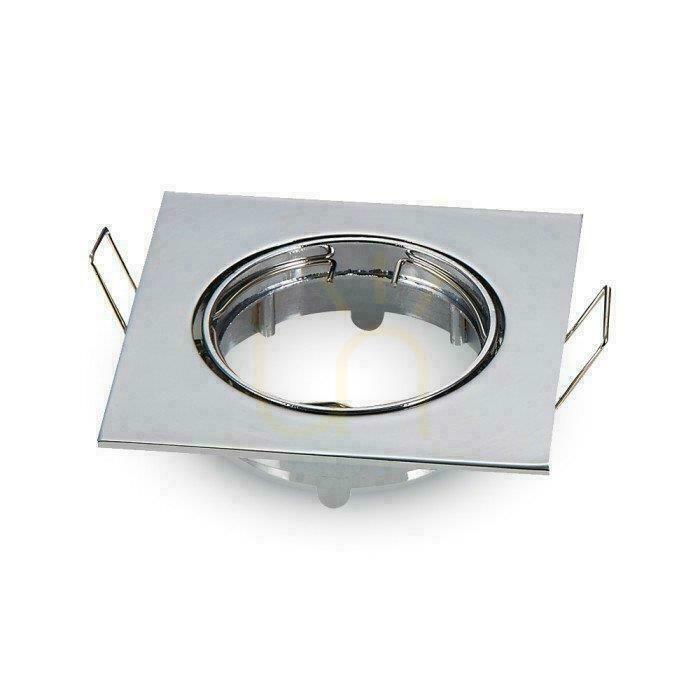 Prüfen Öse V-TAC GU10 Quadratisch Beweglich Chrom VT-779-CH-SQ Öse V-TAC GU10 Quadratisch Beweglich Chrom VT-779-CH-SQ