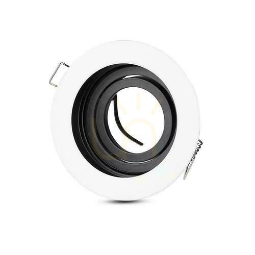 Prüfen V-TAC Aluminium Öse GU10 Rund Weiß/Schwarz VT-781RD-WH