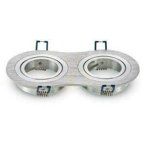V-TAC Aluminium-Gitterguss 2xGU10 Rund gebürstetes Aluminium VT-783RD-AB small 0