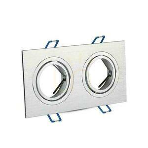 V-TAC Aluminium-Gussgitter 2xGU10 Quadratisch Gebürstetes Aluminium VT-783SQ-AB small 1