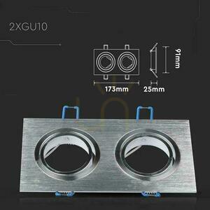 V-TAC Aluminium-Gussgitter 2xGU10 Quadratisch Gebürstetes Aluminium VT-783SQ-AB small 6