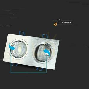 V-TAC Aluminium-Gussgitter 2xGU10 Quadratisch Gebürstetes Aluminium VT-783SQ-AB small 7