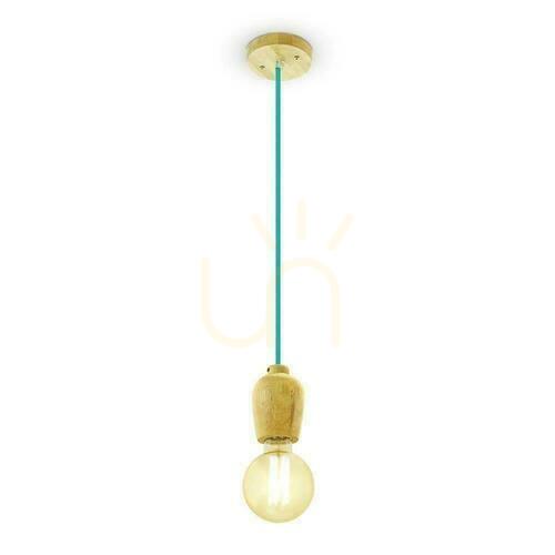 Prüfen V-TAC VT-7778-BL Pendelfassung E27 aus Holz mit blauem 1-m-Kabel