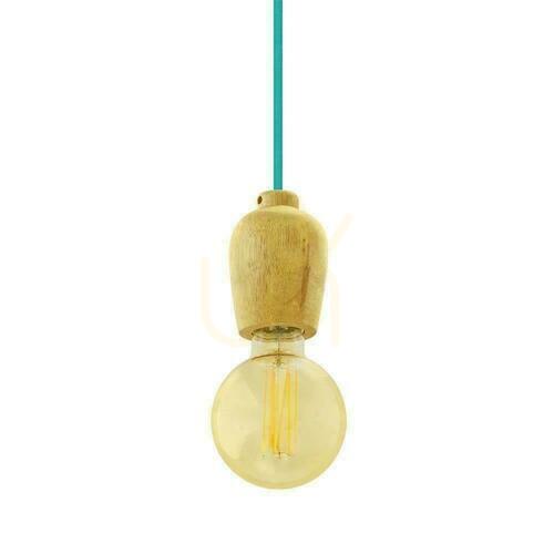 Prüfen V-TAC VT-7778-BL Pendelfassung E27 aus Holz mit blauem 1-m-Kabel