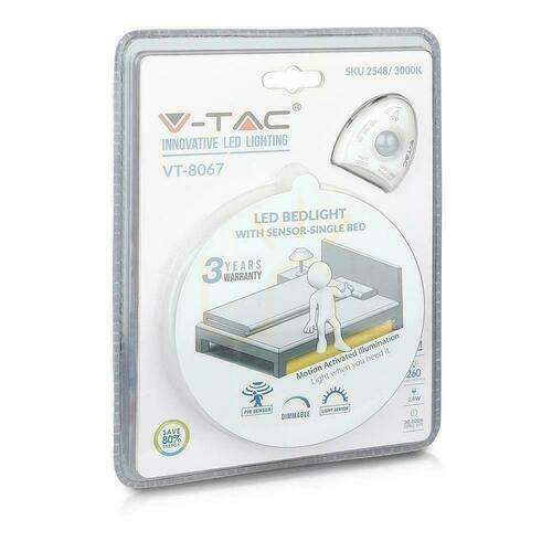 Prüfen LED-Nachtlicht V-TAC Motion Sensor Einzelbett VT-8067 4000K 260lm 3 Jahre Garantie