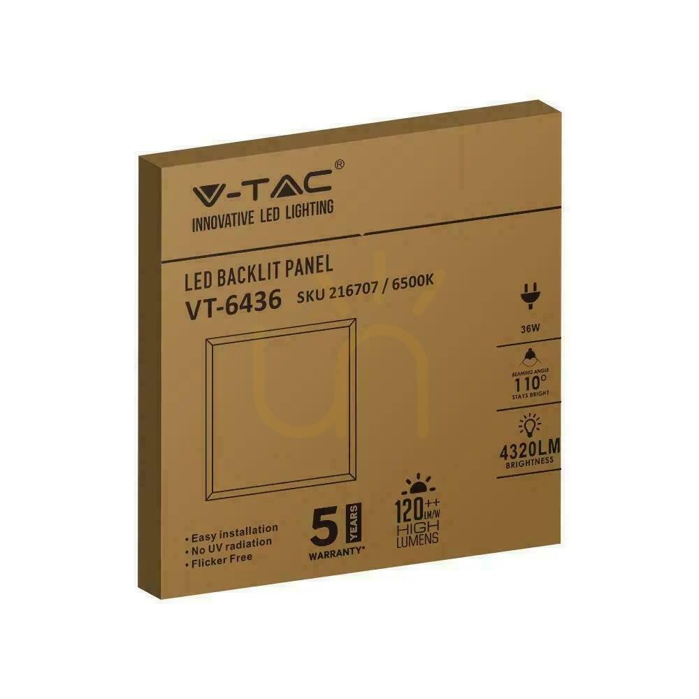 Vorschau V-TAC 36W 600x600 LED Backlight Panel 33mm 120Lm/W VT-6436 4000K 4320lm 5 Jahre Garantie V-TAC 36W 600x600 LED Backlight Panel 33mm 120Lm/W VT-6436 4000K 4320lm 5 Jahre Garantie