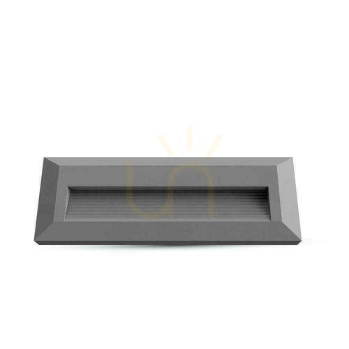 Prüfen 3W LED V-TAC Treppenleuchte Grau Rechteckig 230V IP65 VT-1162 3000K 110lm