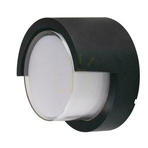 Prüfen V-TAC 12W LED Wandleuchte IP65 Schwarz Rund VT-827 3000K 1155lm