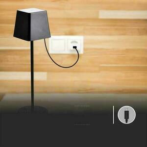 V-TAC 2W LED Ladegerät Dimmbare Nachttischlampe IP54 Schwarz VT-7563 3000K 200lm. small 2