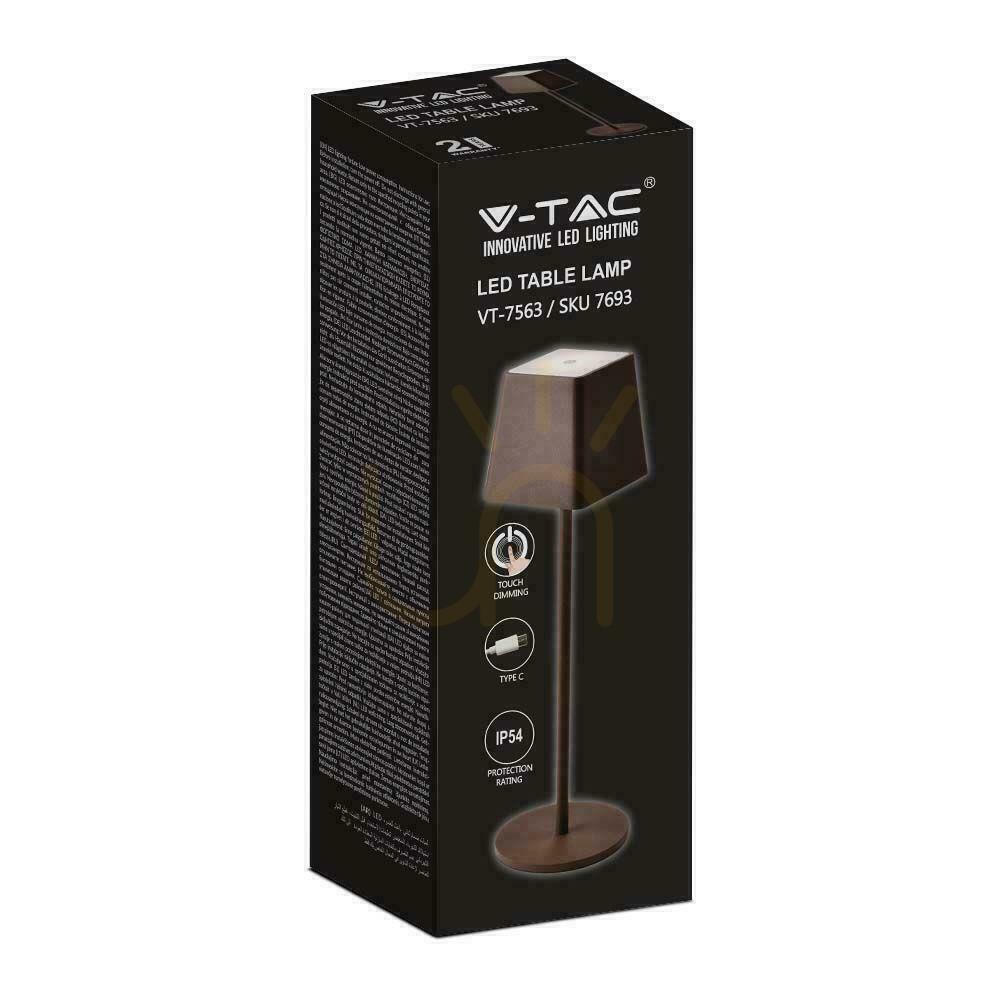 Prüfen V-TAC 2W LED-Ladegerät dimmbare Nachttischlampe IP54 Bronze Corten VT-7563 3000K 200lm V-TAC 2W LED-Ladegerät dimmbare Nachttischlampe IP54 Bronze Corten VT-7563 3000K 200lm