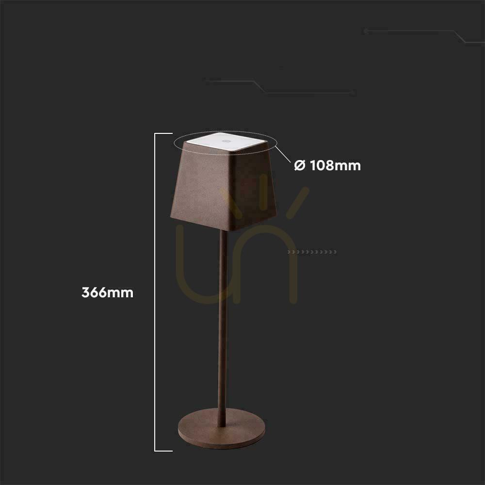 Aussicht V-TAC 2W LED-Ladegerät dimmbare Nachttischlampe IP54 Bronze Corten VT-7563 3000K 200lm V-TAC 2W LED-Ladegerät dimmbare Nachttischlampe IP54 Bronze Corten VT-7563 3000K 200lm