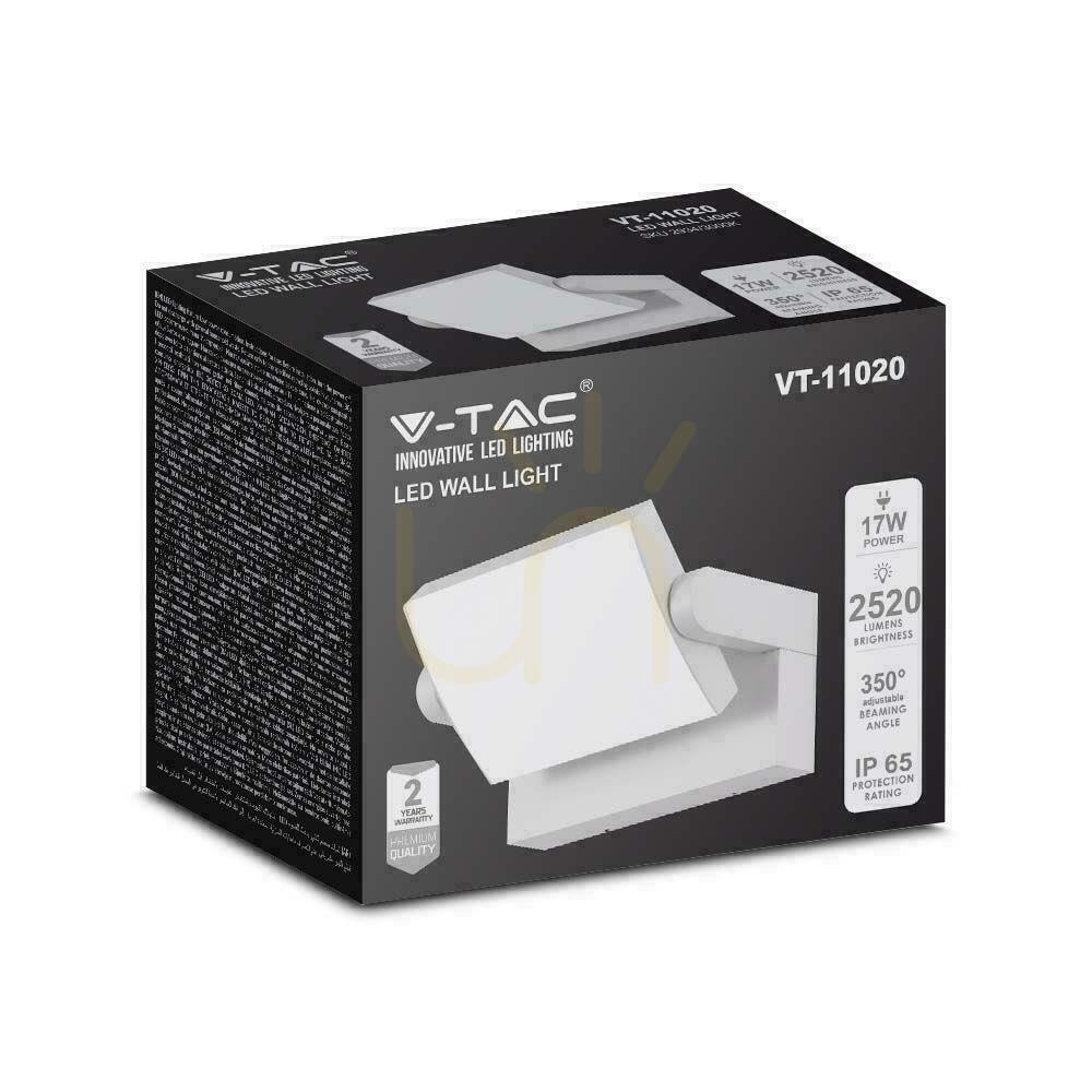 Prüfen V-TAC 17W LED-Projektor-Fassadenleuchte Weiß IP65 VT-11020 4000K 2520lm. V-TAC 17W LED-Projektor-Fassadenleuchte Weiß IP65 VT-11020 4000K 2520lm.