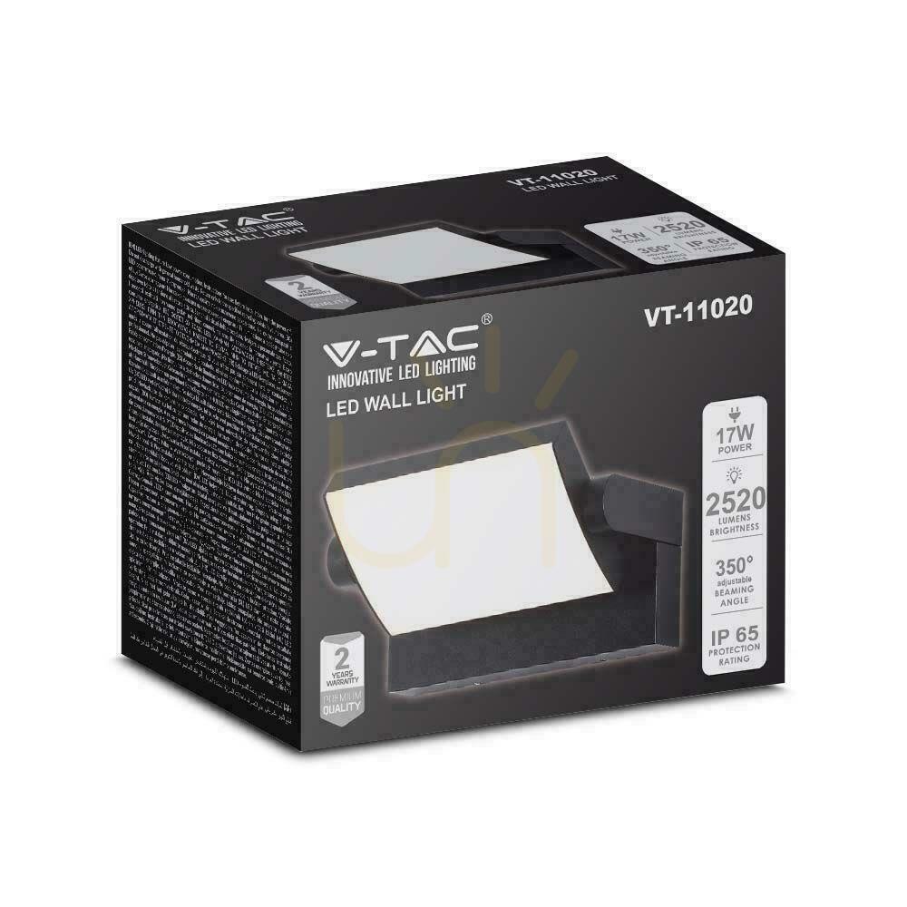 Zeige V-TAC 17W LED-Fassadenprojektorleuchte Schwarz IP65 VT-11020 3000K 2520lm. V-TAC 17W LED-Fassadenprojektorleuchte Schwarz IP65 VT-11020 3000K 2520lm.