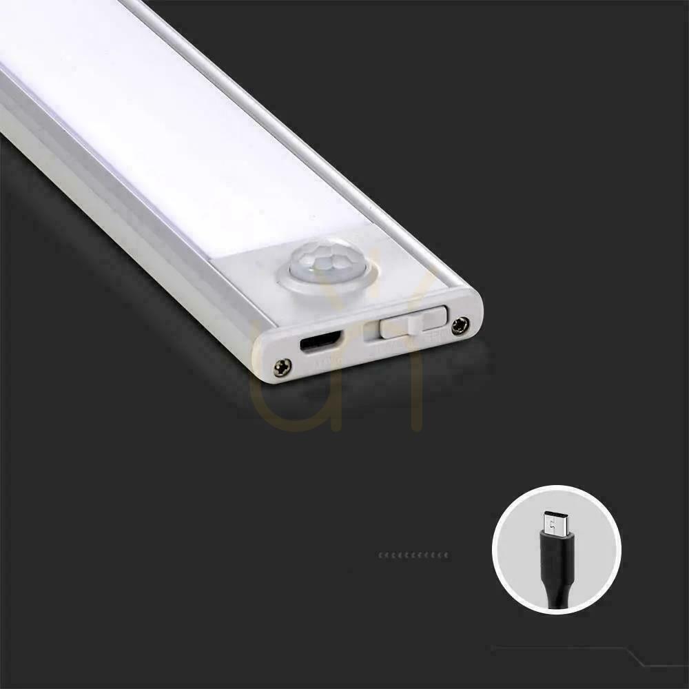 Vorschau V-TAC 2.5W LED-Unterbauleuchte Silber Bewegungssensor USB-Laden 60cm VT-8143 4000K 260lm V-TAC 2.5W LED-Unterbauleuchte Silber Bewegungssensor USB-Laden 60cm VT-8143 4000K 260lm
