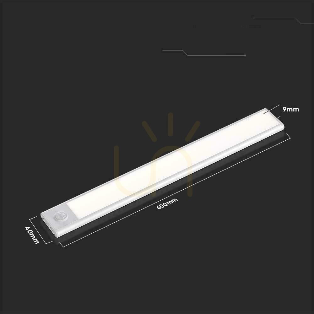 Prüfen V-TAC 2.5W LED-Unterbauleuchte Silber Bewegungssensor USB-Laden 60cm VT-8143 4000K 260lm V-TAC 2.5W LED-Unterbauleuchte Silber Bewegungssensor USB-Laden 60cm VT-8143 4000K 260lm