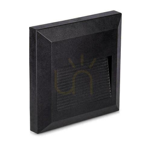 Prüfen 2W LED V-TAC-Treppenleuchte Schwarz Quadratisch 230V IP65 VT-1152 4000K 70lm