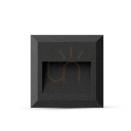 Prüfen 2W LED V-TAC-Treppenleuchte Schwarz Quadratisch 230V IP65 VT-1152 4000K 70lm