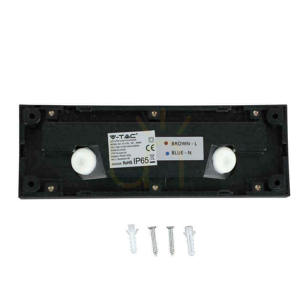 Zeige Treppenleuchte 3W LED V-TAC Schwarz Rechteckig 230V IP65 VT-1162 4000K 110lm Treppenleuchte 3W LED V-TAC Schwarz Rechteckig 230V IP65 VT-1162 4000K 110lm