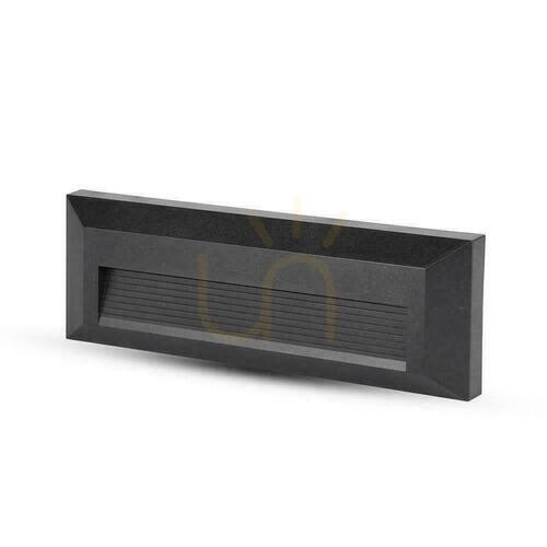 Prüfen 3W LED V-TAC Treppenleuchte Schwarz Rechteckig 230V IP65 VT-1162 3000K 110lm