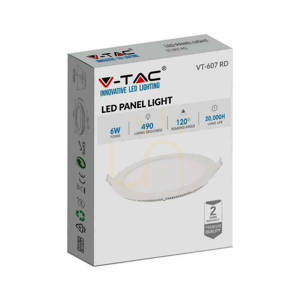Vorschau LED-Paneel V-TAC Premium Downlight 6W Rund fi120 VT-607 2700K 490lm LED-Paneel V-TAC Premium Downlight 6W Rund fi120 VT-607 2700K 490lm