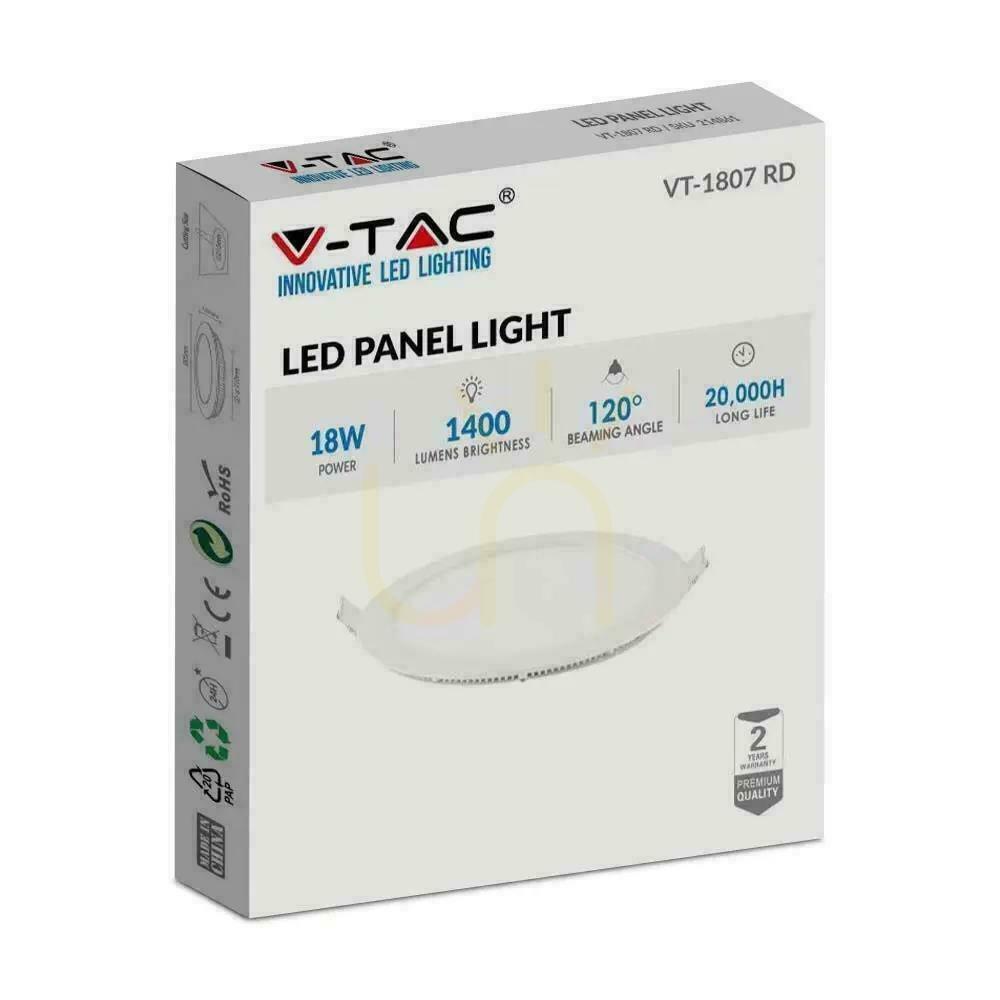 Anzeige LED-Paneel V-TAC Premium Downlight 18W Rund fi225 VT-1807 2700K 1400lm LED-Paneel V-TAC Premium Downlight 18W Rund fi225 VT-1807 2700K 1400lm