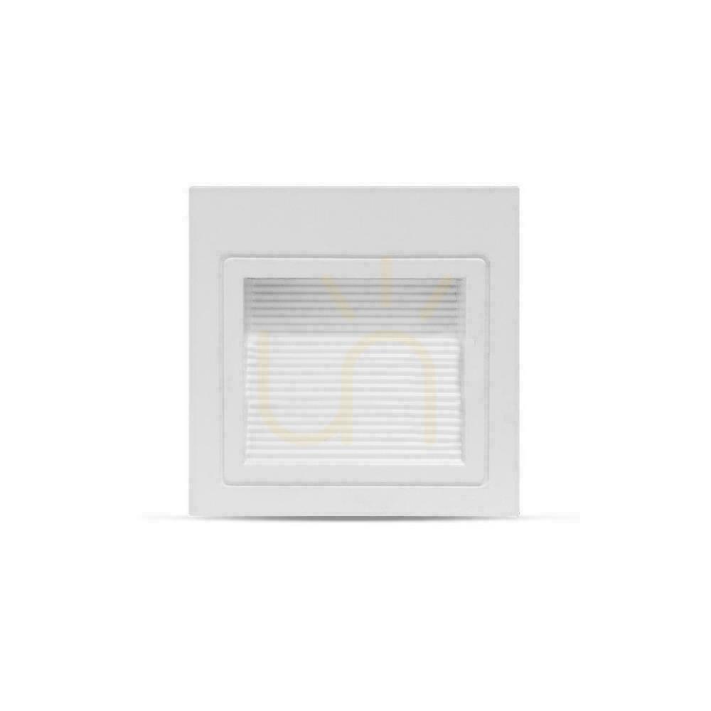 Aussicht V-TAC 3W LED-Treppenleuchte Quadratisch Weiß 230V VT-1143 4000K 200lm. V-TAC 3W LED-Treppenleuchte Quadratisch Weiß 230V VT-1143 4000K 200lm.
